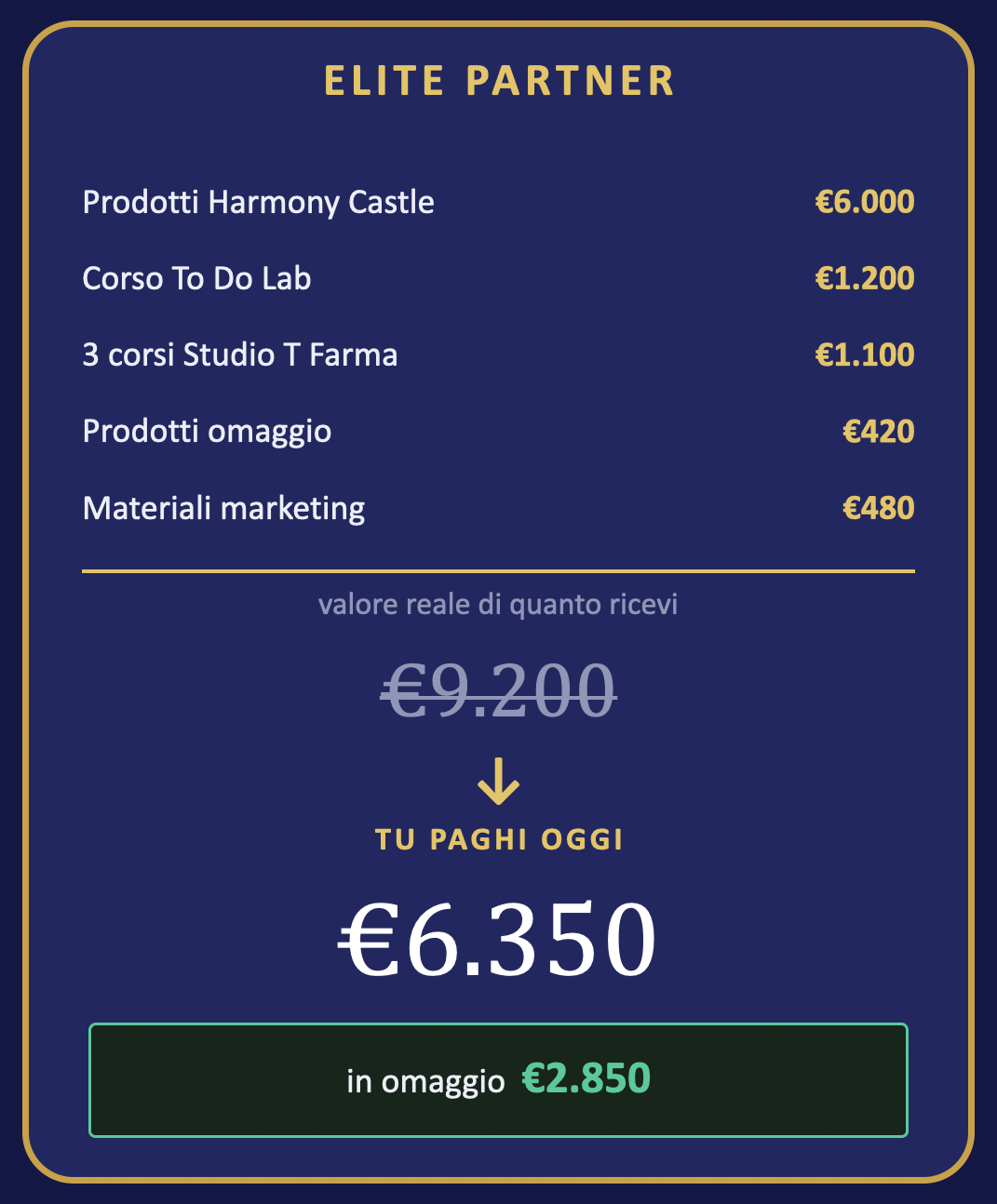 ACCONTO ELITE | 350€ + IVA