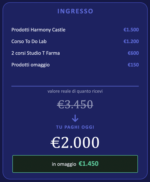 ACCONTO INGRESSO | 500€ + IVA