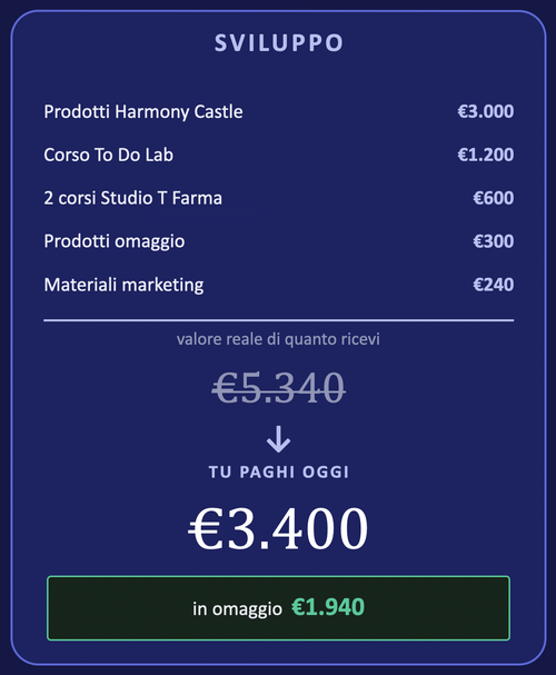 ACCONTO SVILUPPO | 400€ + IVA